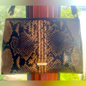 Brahmin Lorelei Coffee Felix Snake Embossed Leather